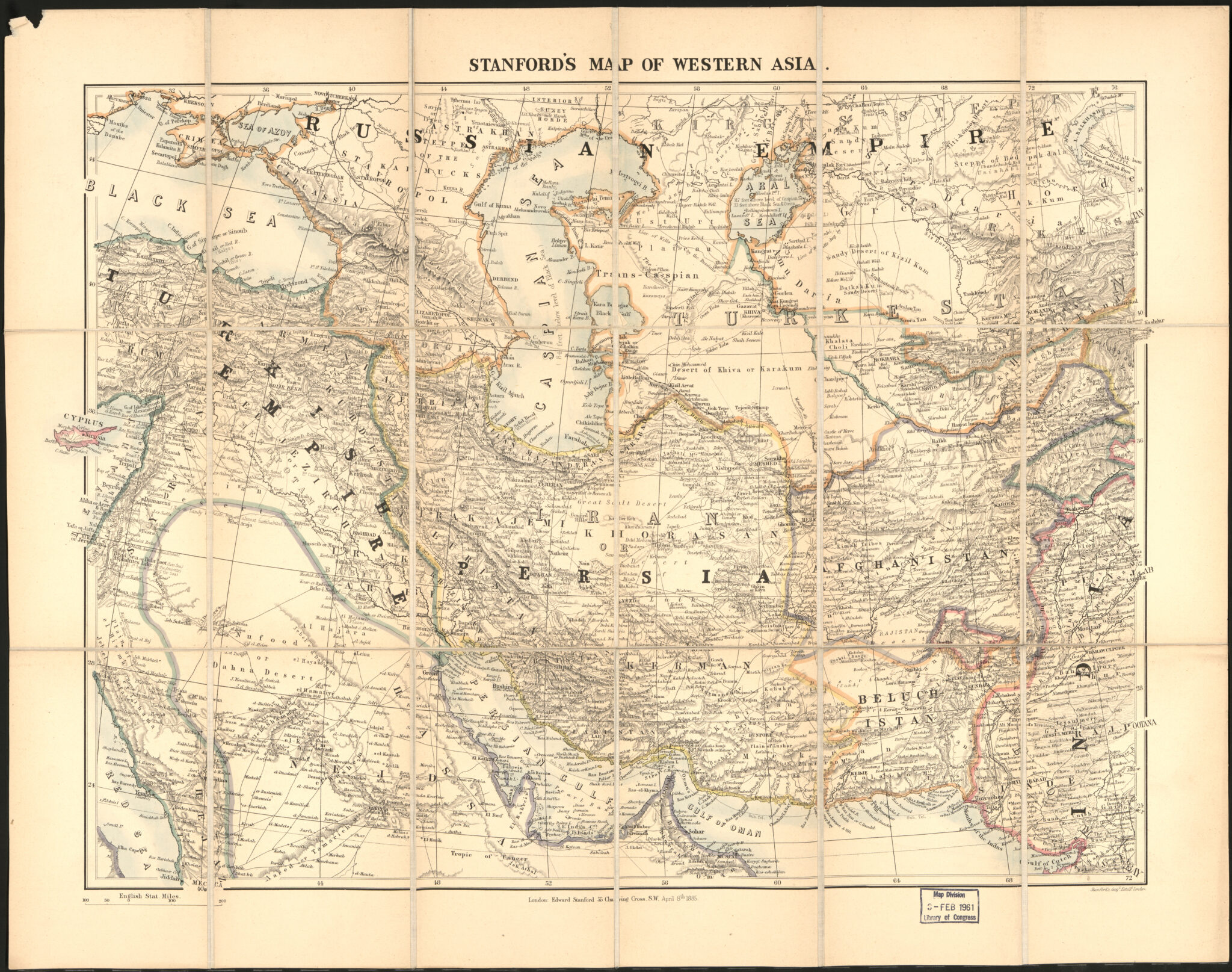 stanfords map of western asia