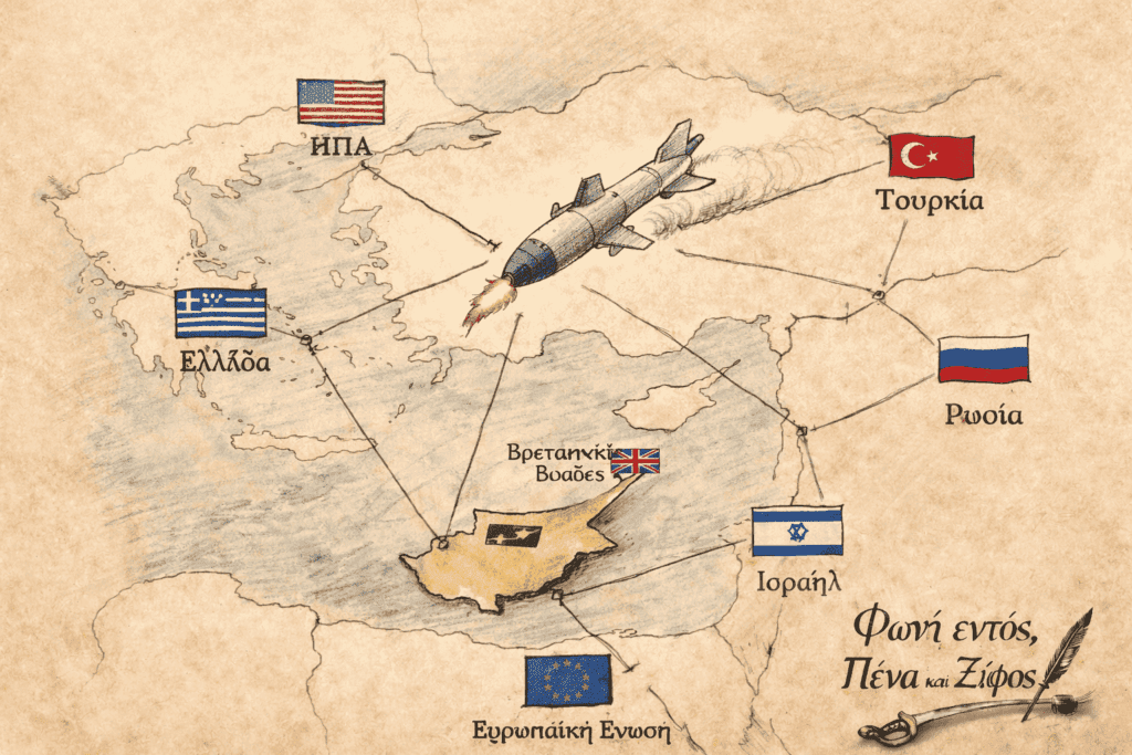 Πύραυλος πάνω από τις βρετανικές βάσεις της Κύπρου ενεργοποιεί το γεωπολιτικό πολύγωνο της Ανατολικής Μεσογείου