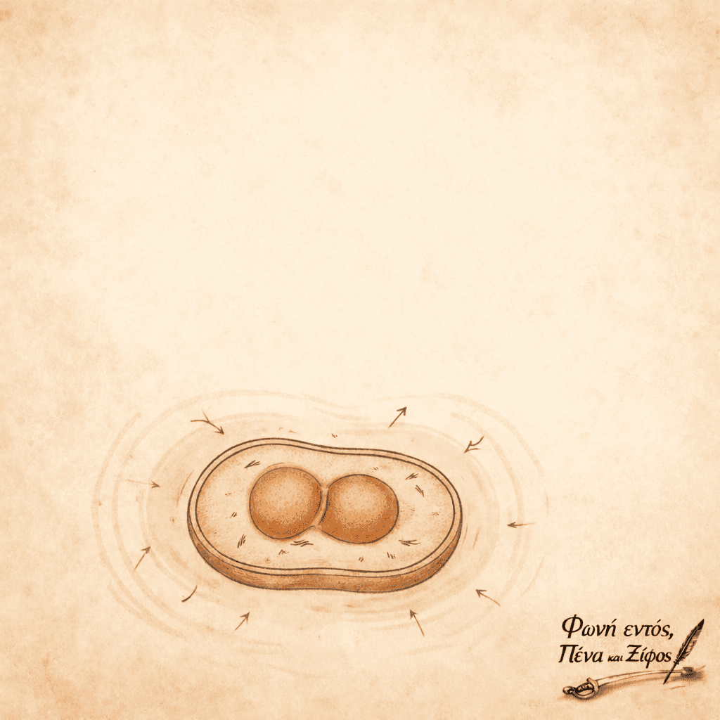 Σκίτσο πυρήνα ως συμβολισμός της νέας παγκόσμιας δομής ισχύος