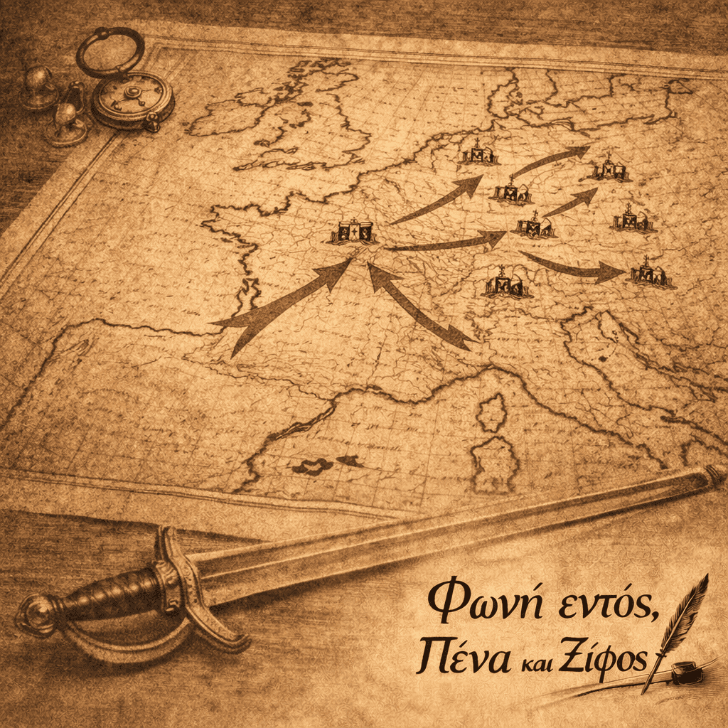 Χάρτης της Ευρώπης που δείχνει την εξάπλωση της Ναπολεόντειας αυτοκρατορίας.
Σκίτσο από το άρθρο «Ναπολεόντεια Εποχή, Μέρος V – Όταν η Γαλλία απέκτησε έναν νέο αυτοκράτορα» στο fonientos.com.