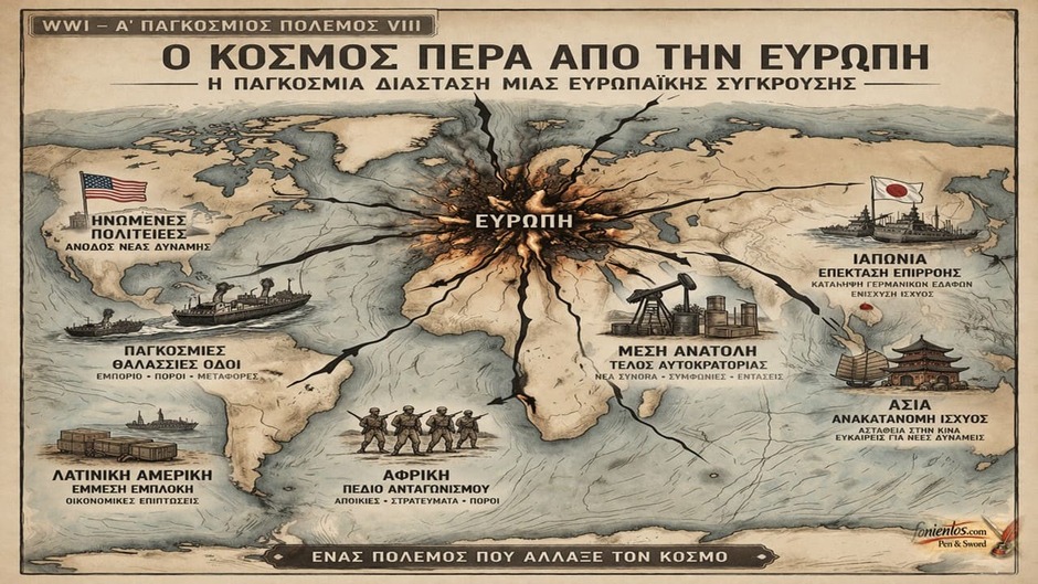 Ο Α Παγκόσμιος Πόλεμος εξαπλώνεται από την Ευρώπη σε όλο τον κόσμο