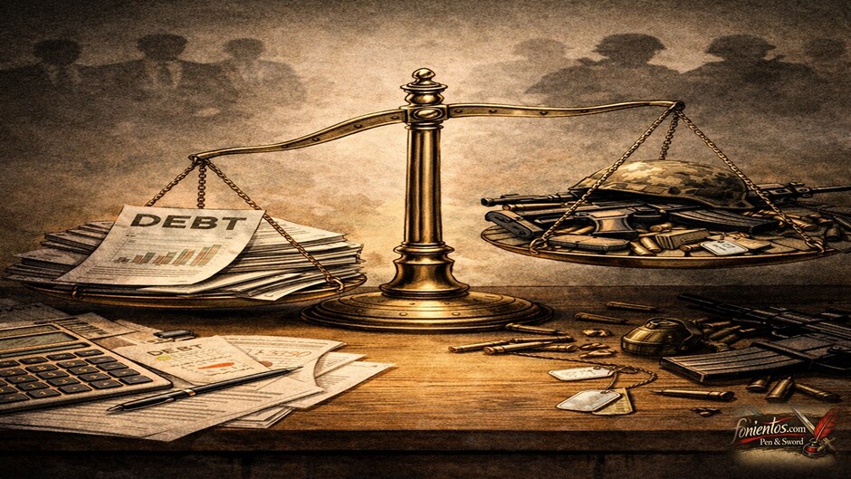 Ζυγαριά που γέρνει από την οικονομία προς τον πόλεμο