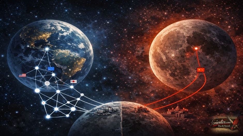 Δίκτυα ισχύος από τη Γη προς τη Σελήνη που συμβολίζουν διαφορετικά μοντέλα