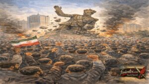 Διαδηλώσεις στο Ιράν το 1979 με πλήθος να ρίχνει το καθεστώς του Σάχη