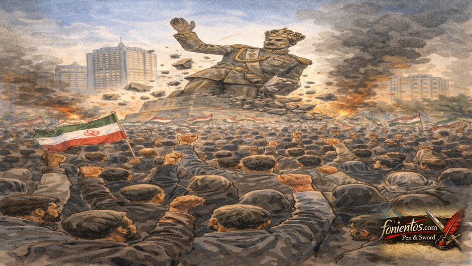 Διαδηλώσεις στο Ιράν το 1979 με πλήθος να ρίχνει το καθεστώς του Σάχη