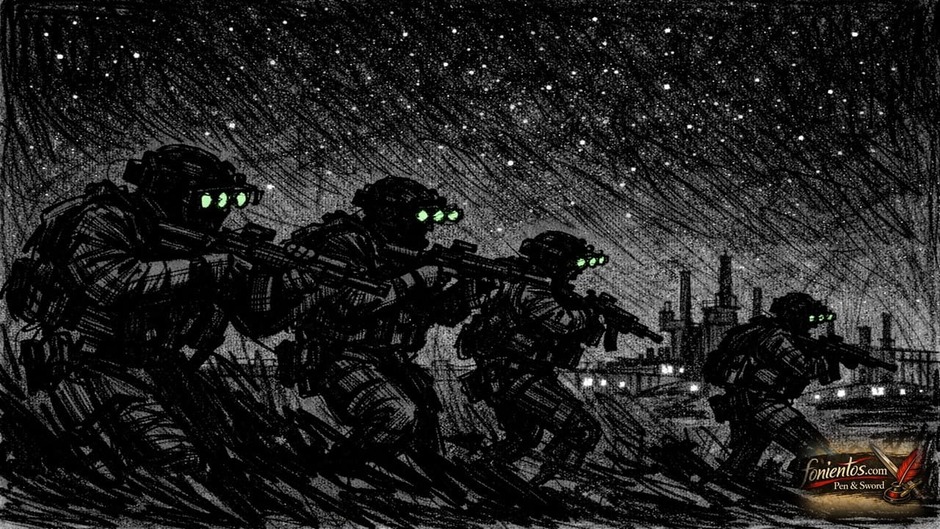 Στρατιώτες σε νυχτερινή επιχείρηση χωρίς φεγγάρι στο Ιράν.