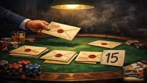 Φάκελοι σαν χαρτιά σε τραπέζι που συμβολίζουν τα πολιτικά σκάνδαλα στην Ελλάδα