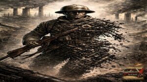 Στρατιώτης του Α Παγκοσμίου Πολέμου μετατρέπεται σε μηχανή μέσα σε βιομηχανικό τοπίο