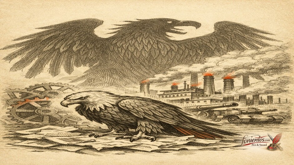 Η άνοδος της Γερμανίας πριν τον Β Παγκόσμιο Πόλεμο μέσα από συμβολισμό αετού και βιομηχανικής ισχύος