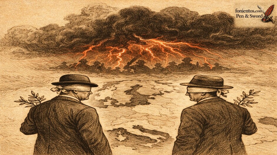 Πολιτικό σκίτσο με ηγέτες Ευρώπης που αγνοούν τον επερχόμενο πόλεμο πριν τον Β Παγκόσμιο