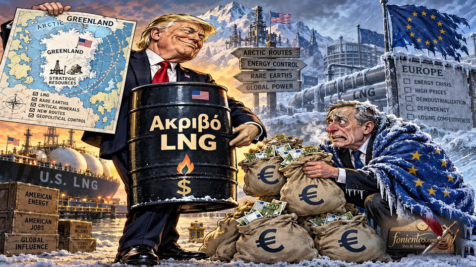Αμερικανός επιχειρηματίας πουλάει ακριβό αέριο σε παγωμένο Ευρωπαίο αξιωματούχο.